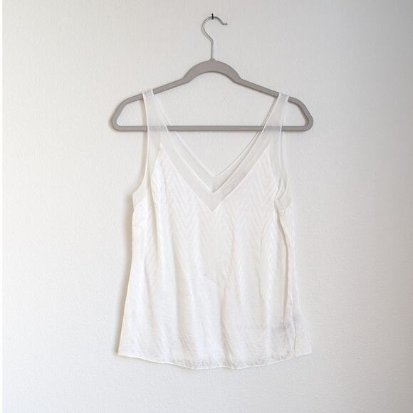 Ted Baker White V-neck Sleeveless Tank Top, size 2/US 6 - Picture 2 of 6